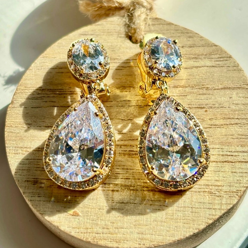 Elegant Gold and Silver Teardrop Earrings